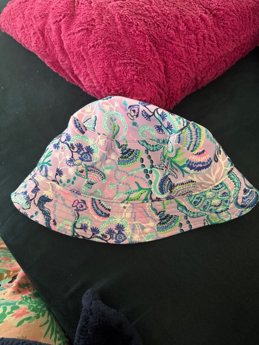 Lily Pulitzer NWT Lilac Lavender Purple Blue  Mermaid Turtle Bucket Hat